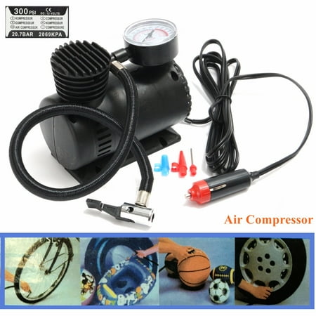 300 PSI DC 12V Portable Mini Air Compressor Auto Car Electric Tire Inflator (Best Mini Air Compressor For Car)