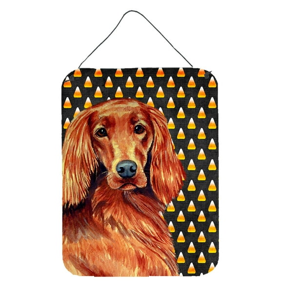 Irish Setter Candy Corn Halloween Portrait Wall or Door Hanging Prints