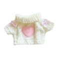 thumbnail image 4 of Suéter de cuello redondo para muñeco de peluche, crea tus muñecos, accesorios para fotos, moda imaginativa Lazo de corazón blanco, 4 of 9