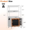 thumbnail image 3 of Demi Bonn 55" Hidden Cat Litter Box Enclosure Furniture with Scratching Pad for Living Room, Modern Graffiti Cat House, White, 3 of 8
