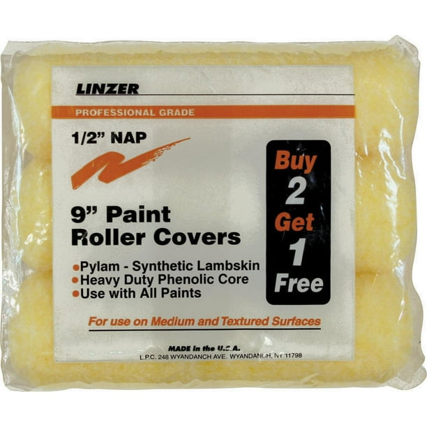 Linzer RS1443 Paint Roller Cover, All Paints, Stains Paint, 1/2 in