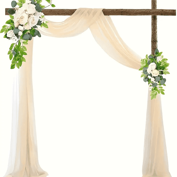 Y YUNHSOM Wedding Arch Draping Fabric, Organza Arch Drapes Chiffon Fabric Drapery Decorations for Easter Bridal Shower Backdrop Outdoor Party Arches Church Ceremony (29"*19 Ft)
