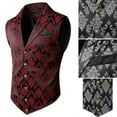 thumbnail image 6 of Mens Retro Suit Waistcoat Formal Gothic Steampunk Victorian Single Breasted Vest, 6 of 7