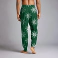 thumbnail image 5 of Wutalume Men's Drawstring Pocket Cuffed Casual Pants with Holiday Christmas Print, Warm Home Sleep Pants for Lounge and Leisure Time,Green M, 5 of 7