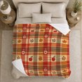 thumbnail image 5 of Rustic Autumn Farmhouse Plaid, Festive autumn celebration Scene, Warm Flannel Blanket for Ranch House and Living Room with Detailed Artwork, Art Lovers autumn celebration Gift, Festive Home Decor, 5 of 9