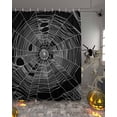 thumbnail image 2 of Halloween Spiderweb Texture Shower Curtain for Bathroom, Black and White Waterproof Shower Curtains Washable Quick Dry with Hooks Bathtub Curtains 72x72 IN, 2 of 6