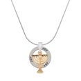 thumbnail image 1 of Delight Jewelry Goldtone 3-D Menorah - Joy Ring Charm Necklace, 18", 1 of 4