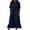 *Navy, variant on ClodeEU Women's Linen Blend V Neck Half Sleeve Dress with Ruffle Hem,Solid Color Casual Midi Dress with Pockets Army Green,Women's Plus L