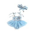 thumbnail image 3 of Douhoow Baby Girls Lace-Up Suspender Romper Fresh Daisy Printing Mesh Yarn Jumpsuit with Headband, 3 of 9