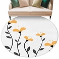 thumbnail image 2 of Round Area Rug 5 Ft, Spring Flowers Washable Non-Slip Circle Carpet for Living Room/Bedroom, Modern Simple Floral Plants Lines Art Low-Profile Runner Mats Collection Rugs for Indoor, 2 of 7