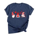 thumbnail image 1 of Gibobby Playera de Manga Corta con Cuello Redondo Camiseta con estampado día Tops Blusa corta manga corta para mujer San Valentín Blusa para mujer(Azul,CH), 1 of 3