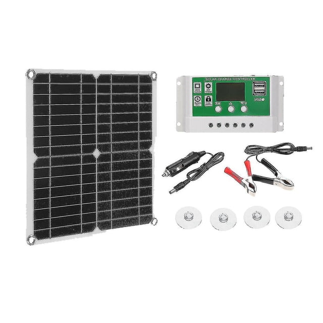 Kit de panel solar de 200w, cargador de batería de 60a y 12v con controlador