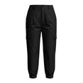 thumbnail image 5 of Kvture Womens Cargo Capris Pants Elastic Waist Hiking Pants Summer Casual Holiday Pants with Pockets Black Pant L, 5 of 9
