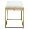 thumbnail image 4 of Uttermost Paradox Small Iron Metal and Fabric Shearling Bench in White/Gold, 4 of 5