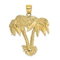 thumbnail image 1 of FB Jewels 14K Yellow Gold Double Palm Trees 2D Pendant, 1 of 4