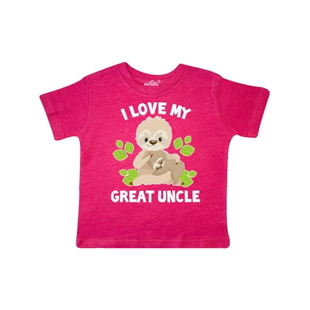 

Inktastic Cute Sloth I Love My Great Uncle with Green Leaves Gift Toddler Boy or Toddler Girl T-Shirt