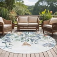thumbnail image 5 of Round Area Rug 5ft,Abstract Starfish Shell on Eucalyptus Leaves Washable Carpet Non-Slip Runner Accent Rugs Indoor Floor Mat for Bedroom Living Room Decor,Marine Life, 5 of 9