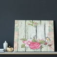 thumbnail image 3 of Logiee Vintage Wood with Floral Print Canvas Wall Art ,Art Poster,Canvas Decorative Picture,Decor Wall Pictures for Living Room Bedroom Bathroom,Ready to Hang, 3 of 6