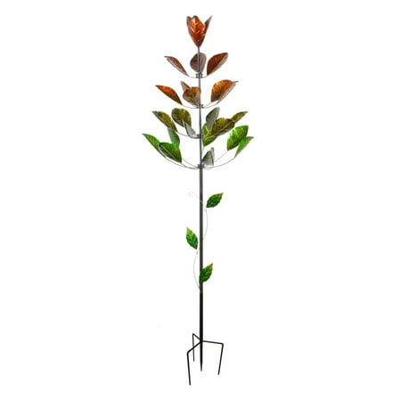 Dark Bronze Center - Continental Art Center Bronze and Green Foliage Kinetic Spinner Stake