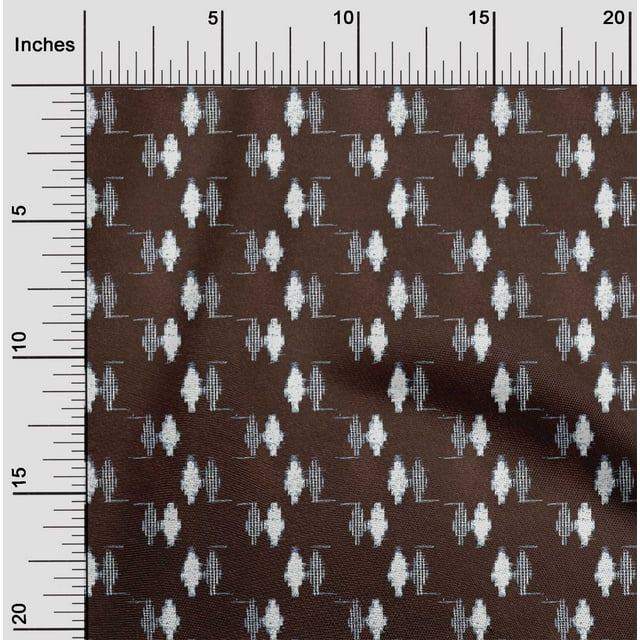 oneOone Viscose Chiffon Fabric Ikat Style Kasuri Print Fabric By Yard 42 Inch Wide