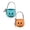 Blue,Orange, variant on 2Pcs Halloween Candy Bag with Stripe Bow, Festive Pumpkin Embroidery Bucket, Portable Trick or Treat Candy Holder with Handle, Reusable Candy Pail for Halloween Parties & Holiday Festivities