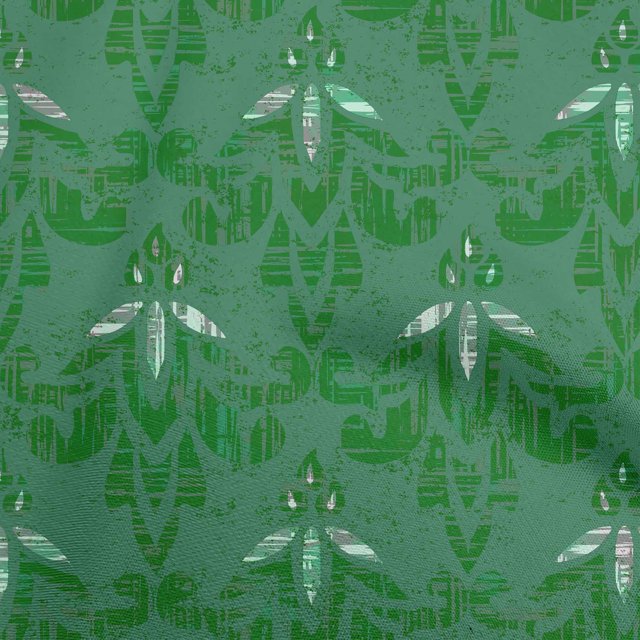 oneOone Georgette Viscose Green Fabric Damask Sewing Craft Projects Fabric Prints By Yard 42 Inch Wide