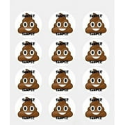 Twelve 2" Poop Emoji Edible Frosting Image Cupcake or Cookie Toppers