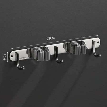 

Stainless Steel Brush Broom Hanger Hook Wall Mount Mop Holder Clip Storage Rack