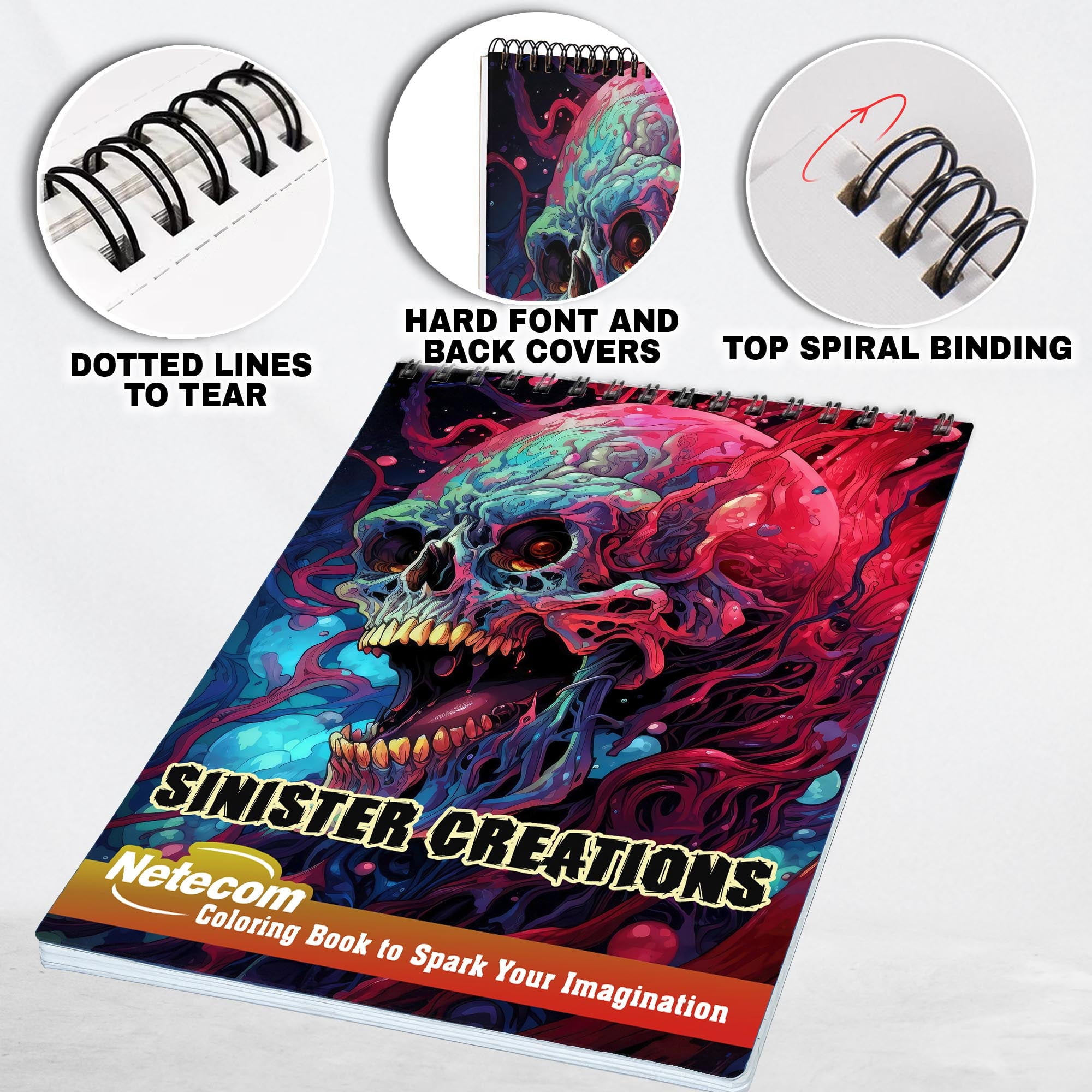 LBKHOUSE Christmas Train Coloring Book Spiral Bound for Adults, Premium Cover