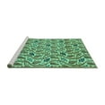 thumbnail image 2 of Ahgly Company Machine Washable Indoor Round Abstract Turquoise Blue Modern Area Rugs, 7' Round, 2 of 4
