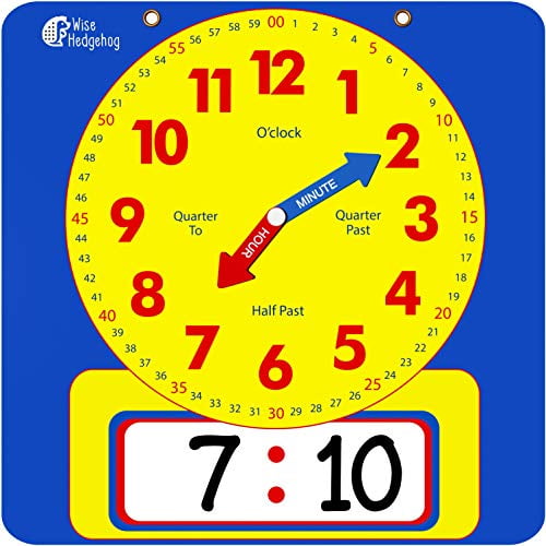 Write & Wipe Teaching Demonstration Clock, Large Kids Telling Time