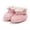 Pink, variant on Xijirk Solid Rib Knit Lined Baby Booties Adjustable Strap Warm Crib Shoes Winter Pre Walker Footwear Beige,0-6 Months