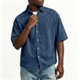 thumbnail image 5 of RongHuan Button Down Shirts for Men Casual Short Sleeve Cotton Shirt Summer Beach Outdoor Tops with Pocket, 5 of 8
