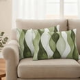 thumbnail image 3 of Outdoor Waterproof Pillow Covers Sage Green Gradient Stripes Decorative Throw Pillow Protectors,Pillowcase Cushion Cases for Patio Sofa Garden Couch,20x12in,Pack of 2, 3 of 14