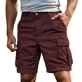 thumbnail image 3 of Nestiefly Men's Cargo Shorts with Pockets Casual Knee Length Lightweight Shorts Stretch Outdoor Hiking Travel Work Short Pants 2026 Wine 3XL, 3 of 6