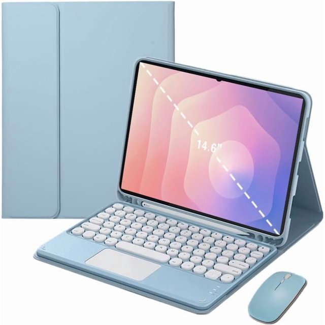 Funda con teclado táctil para Samsung Galaxy Tab S11 Ultra (14.6 pulgadas) Modelo 2025 (SM-X930/SM-X936B), con mouse, teclado Bluetooth táctil desmontable magnéticamente