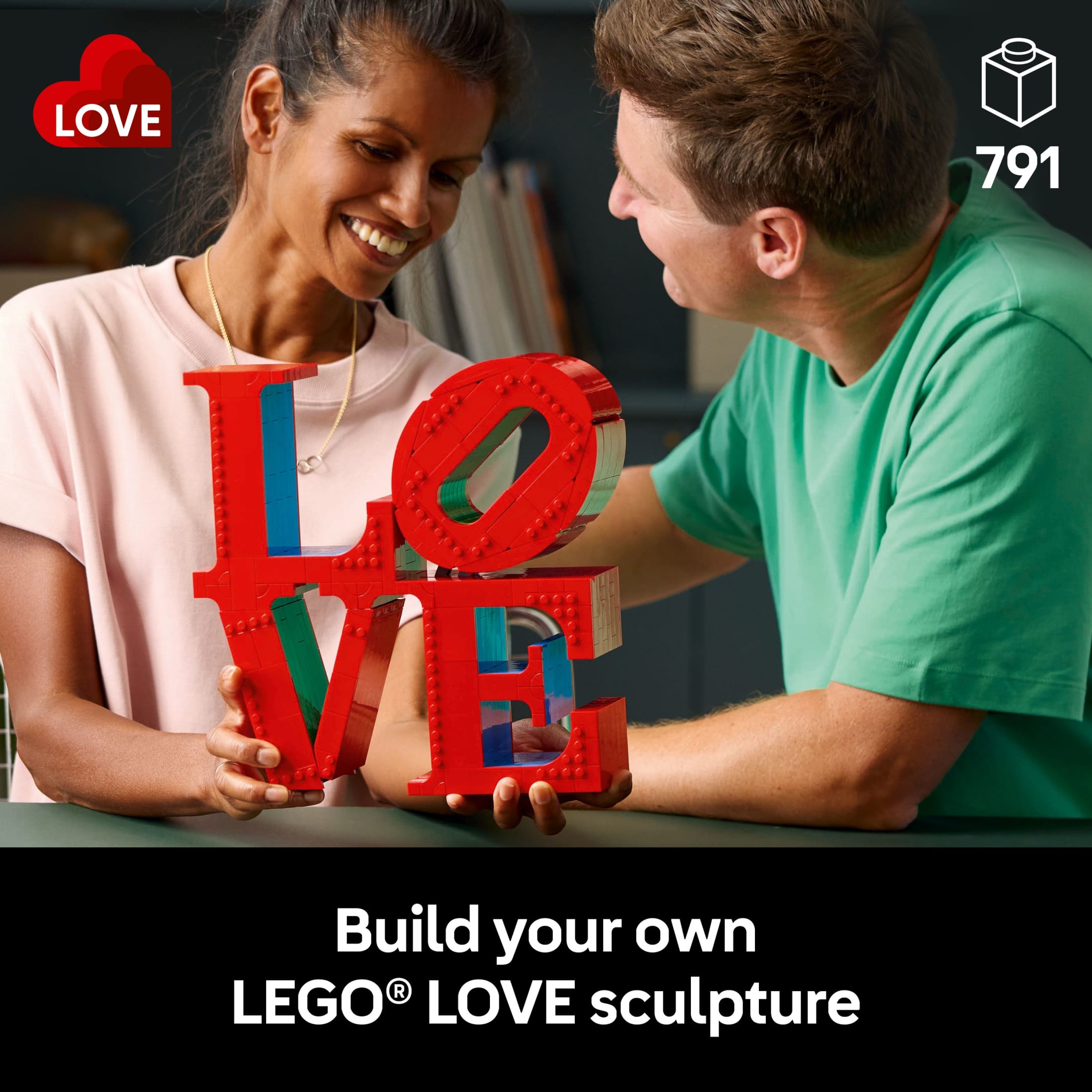LEGO Art Love Set de Construcción Coleccionable - Kit de Manualidades para Adultos Mayores de 18 Años - Regalos de Cumpleaños - Decoración para el Hogar para Exhibir en Mesa - 31214 3