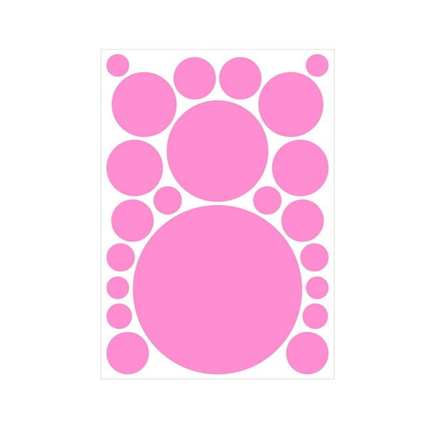 Inteprter 1 Juego de calcomanías de pared, pegatina de fondo redondeada Simple creativa, decoración de la habitación de los niños, póster interior, Decoración del hogar Rosa brillante 210*297mm Inteprter HA060859-08