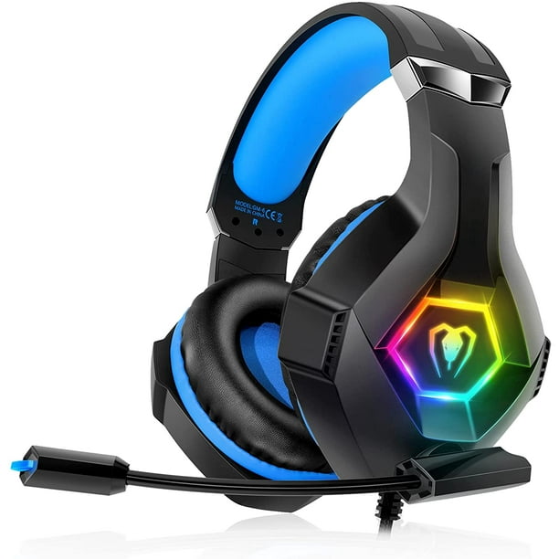Cilia Om toevlucht te zoeken les Gaming Headset PS4 Headset with 7.1 Surround Sound, Xbox One Headset with  Noise Cancelling Flexible Mic with 2pcs Mic Cover RGB LED Light Memory  Earmuffs for PS5, PS4, Xbox one, PC, Nintendo