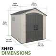 thumbnail image 4 of Lifetime Lockable Polyethylene Outdoor Storage Shed, 7' x 7', Tan & Brown (60042), 4 of 13
