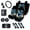 Blue Dragon Floral, variant on Uourmeti Black Dragon Print Car Seat Covers Full Set, Auto Steering Wheel Cover Armrest Cushion Seat Belt Covers Sun Visor Storage Bag,Car Interior Accessories Sets Universal Fit Cars SUV Trucks