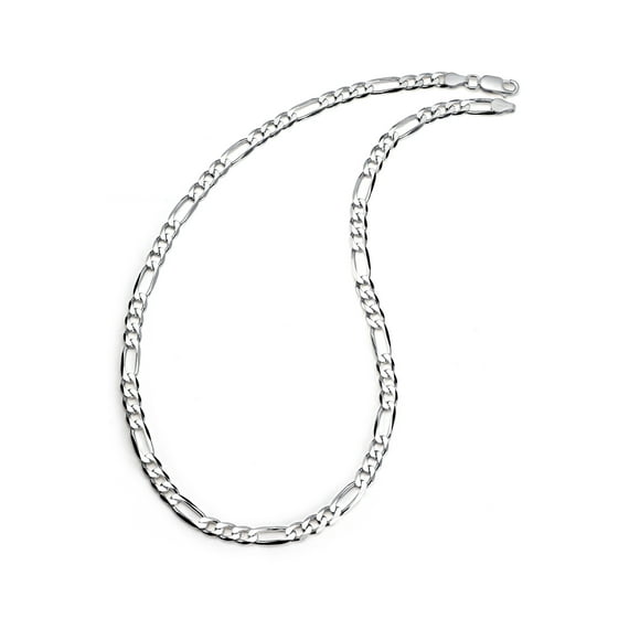 Men's 6MM Sterling Silver 925 Italian Figaro Chain Necklace Unisex