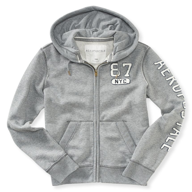Sudadera con capucha Aeropostale Colorblock FZ gris XS