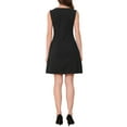 thumbnail image 3 of INSPIRE CHIC Women's Dress Work Elegant Boat Neck Sleeveless A Line Mini Dress XS Black, 3 of 6