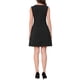 thumbnail image 3 of Vestido de trabajo elegante para mujer INSPIRE CHIC, con cuello barco, sin mangas, corte A, mini vestido, color negro, 3 of 6
