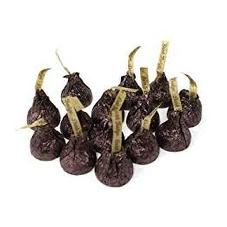 Dark Chocolate Kisses - Hershey's Kisses Deluxe Dark Chocolate Fudge Center Candy, 2 Pounds Bag