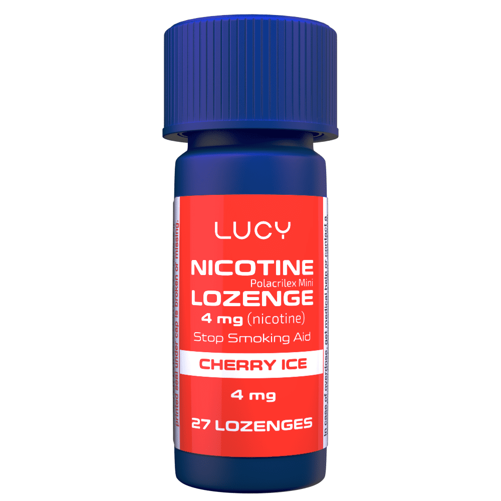 Lucy Nicotine Lozenges 4mg 3Pack Cherry Ice (81 Count, 27 per Bottle