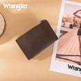 thumbnail image 6 of Wrangler Small Wallets for Women Minimalist Card Cases & Money Organizers Compact Keychain Pocket Wallet with Smooth Metal Zipper, Coffee, 6 of 7