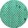 thumbnail image 1 of Ahgly Company Machine Washable Indoor Round Solid Turquoise Blue Modern Area Rugs, 7' Round, 1 of 4