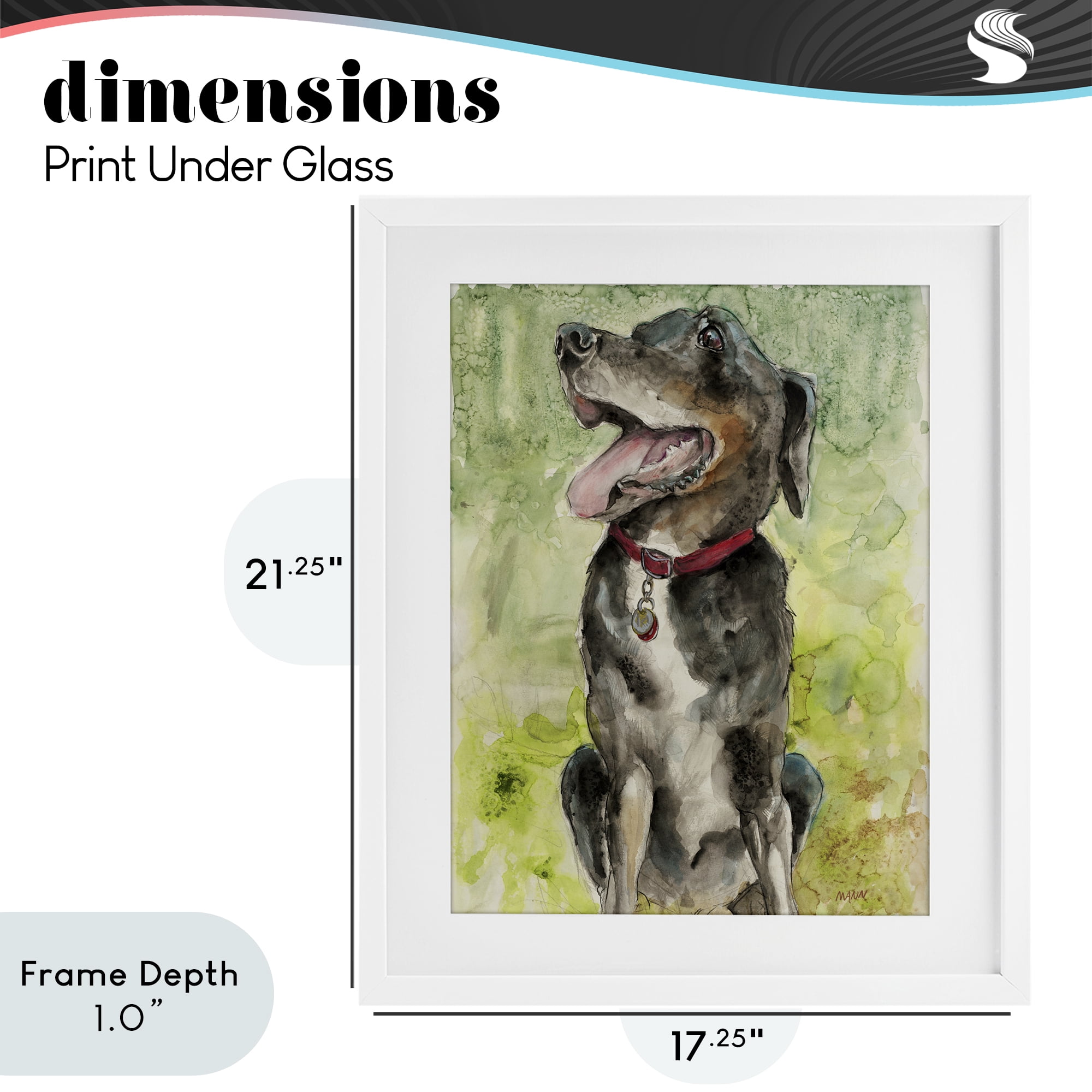 Stupell Industries A Dog's Happiness White Framed Print Under Glass, design by Patti Mann